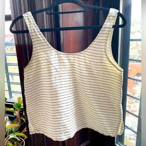 Madewell cropped linen cotton blend tank, sleeveless